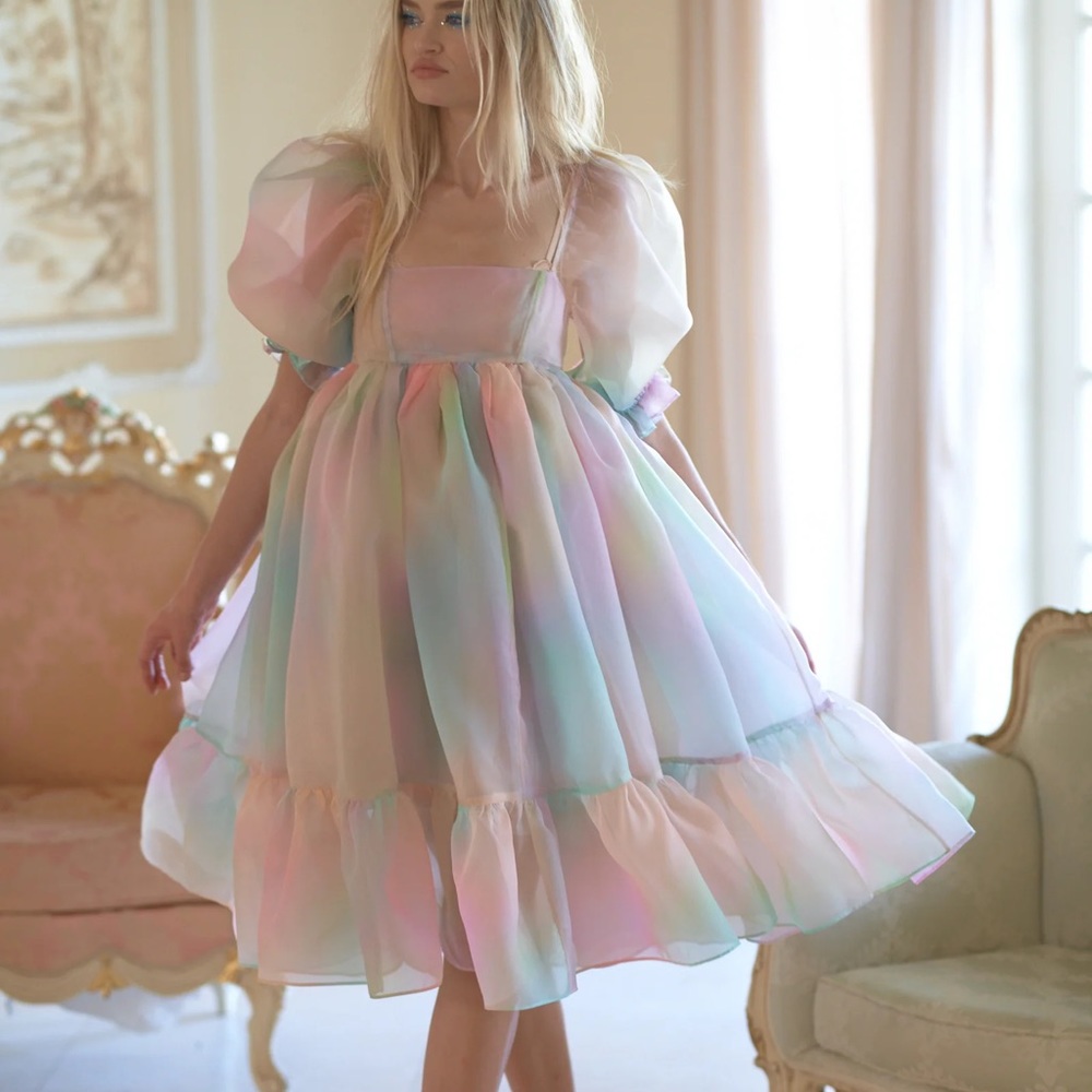 Selkie Rainbow French Puff Dress